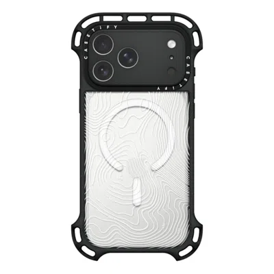 Casetify Iphone 17 Pro Max Case Black Ultra Bounce Case Magsafe Compatible  Nature,pattern Topography Map
