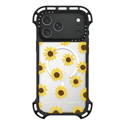 Casetify Iphone 17 Pro Max Case Black Ultra Bounce Case Magsafe Compatible  Secret Sunflower