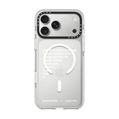 Casetify Iphone 17 Pro Max Case Clear Impact Clear Case Magsafe Compatible  Alisha Marie Social Battery Case  In Transparent