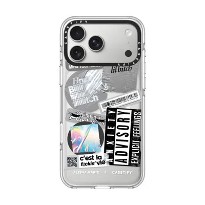 Casetify Iphone 17 Pro Max Case Clear Impact Clear Case Magsafe Compatible  Anxiety Advisory Sticker Case Cas In Transparent