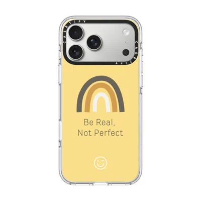Casetify Iphone 17 Pro Max Case Clear Impact Clear Case Magsafe Compatible  Be Real, Not Perfect  In Yellow