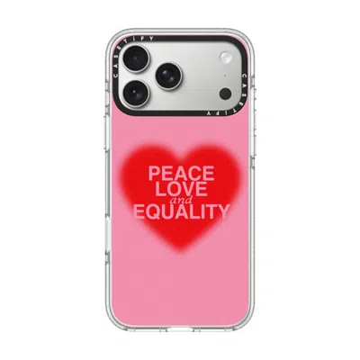 Casetify Iphone 17 Pro Max Case Clear Impact Clear Case Magsafe Compatible  Peace Love And Equality  In Transparent