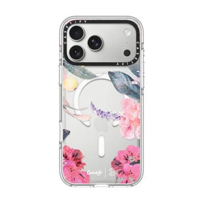 Casetify Iphone 17 Pro Max Case Clear Impact Clear Case Magsafe Compatible  Spring Design #2 - Floral Garden  In Transparent