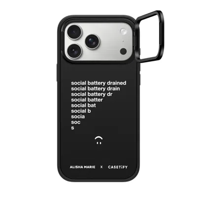 Casetify Iphone 17 Pro Max Case Matte Black Impact Ring Stand Case Magsafe Compatible  Alisha Marie Social Ba