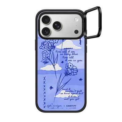 Casetify Iphone 17 Pro Max Case Matte Black Impact Ring Stand Case Magsafe Compatible  Baby Blue