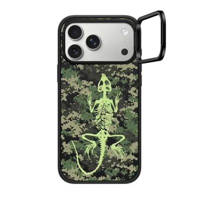 Casetify Iphone 17 Pro Max Case Matte Black Impact Ring Stand Case Magsafe Compatible  Pattern Camo Skeleton