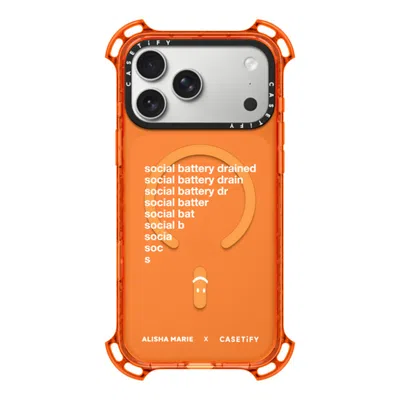Casetify Iphone 17 Pro Max Case Orange Bounce Case Magsafe Compatible  Alisha Marie Social Battery Case Caset