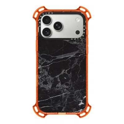 Casetify Iphone 17 Pro Max Case Orange Bounce Case Magsafe Compatible  Black Marble