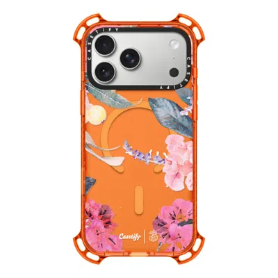 Casetify Iphone 17 Pro Max Case Orange Bounce Case Magsafe Compatible  Spring Design #2 - Floral Garden Caset