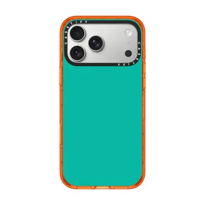 Casetify Iphone 17 Pro Max Case Orange Impact Case Magsafe Compatible  Mint Green