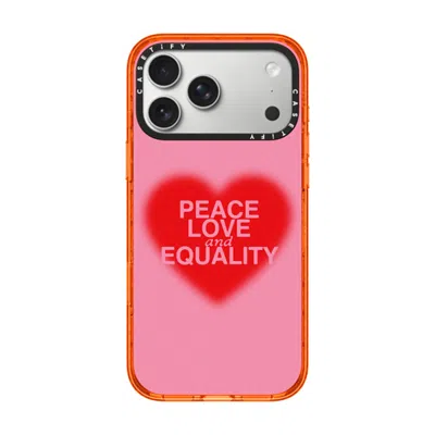 Casetify Iphone 17 Pro Max Case Orange Impact Case Magsafe Compatible  Peace Love And Equality