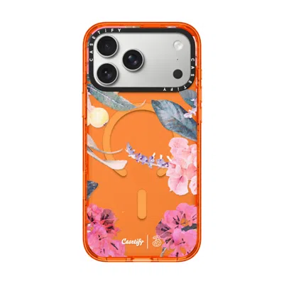 Casetify Iphone 17 Pro Max Case Orange Impact Case Magsafe Compatible  Spring Design #2 - Floral Garden Caset