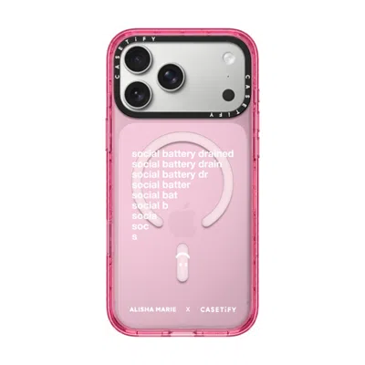 Casetify Iphone 17 Pro Max Case Pink Impact Case Magsafe Compatible  Alisha Marie Social Battery Case Casetif