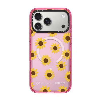 Casetify Iphone 17 Pro Max Case Pink Impact Case Magsafe Compatible  Secret Sunflower