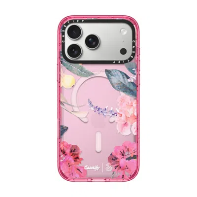 Casetify Iphone 17 Pro Max Case Pink Impact Case Magsafe Compatible  Spring Design #2 - Floral Garden Casetif