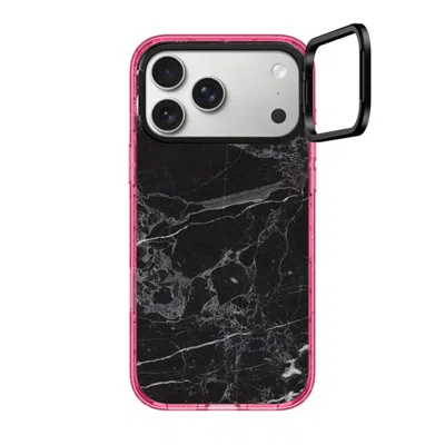 Casetify Iphone 17 Pro Max Case Pink Impact Ring Stand Case Magsafe Compatible  Black Marble