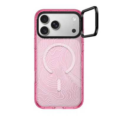 Casetify Iphone 17 Pro Max Case Pink Impact Ring Stand Case Magsafe Compatible  Nature,pattern Topography Map