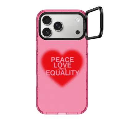 Casetify Iphone 17 Pro Max Case Pink Impact Ring Stand Case Magsafe Compatible  Peace Love And Equality Caset