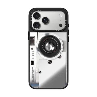 Casetify Iphone 17 Pro Max Case Silver On Black Mirror Case Magsafe Compatible  Camera Case - Retro