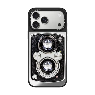 Casetify Iphone 17 Pro Max Case Silver On Black Mirror Case Magsafe Compatible  Camera Case - Vintage Casetif In Metallic