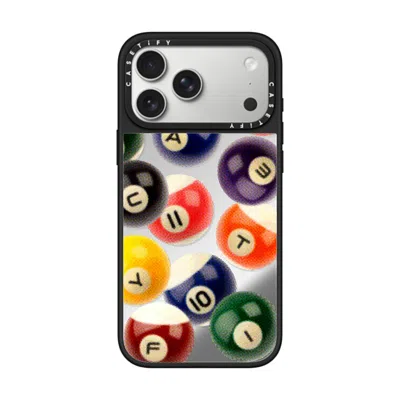 Casetify Iphone 17 Pro Max Case Silver On Black Mirror Case Magsafe Compatible  Sport Billiard