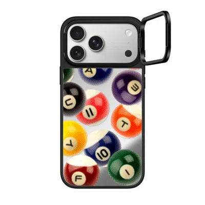 Casetify Iphone 17 Pro Max Case Silver On Black Mirror Ring Stand Case Magsafe Compatible  Sport Billiard