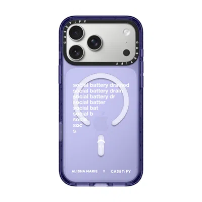 Casetify Iphone 17 Pro Max Case Soft Blue Impact Case Magsafe Compatible  Alisha Marie Social Battery Case Ca