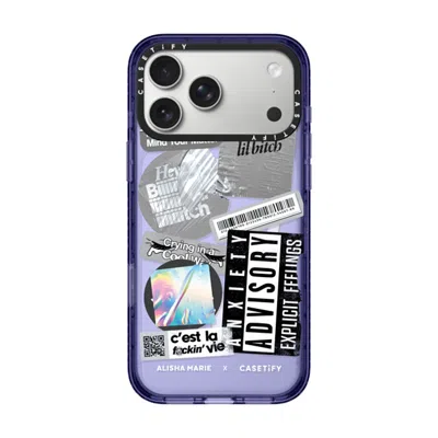 Casetify Iphone 17 Pro Max Case Soft Blue Impact Case Magsafe Compatible  Anxiety Advisory Sticker Case Caset
