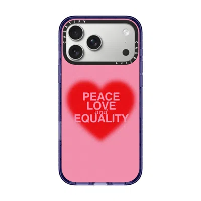 Casetify Iphone 17 Pro Max Case Soft Blue Impact Case Magsafe Compatible  Peace Love And Equality