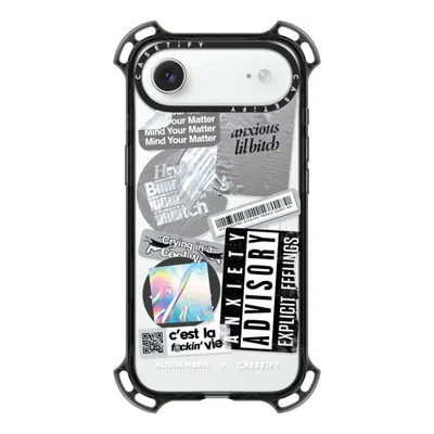 Casetify Iphone Air Case Black Bounce Case Magsafe Compatible  Anxiety Advisory Sticker Case