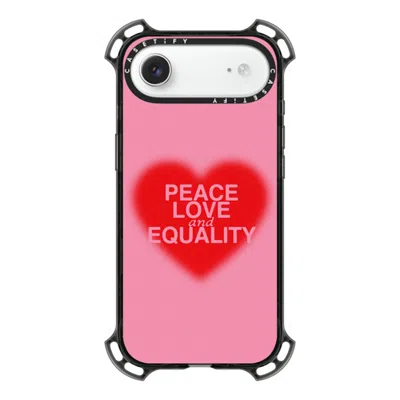 Casetify Iphone Air Case Black Bounce Case Magsafe Compatible  Peace Love And Equality  In Pink