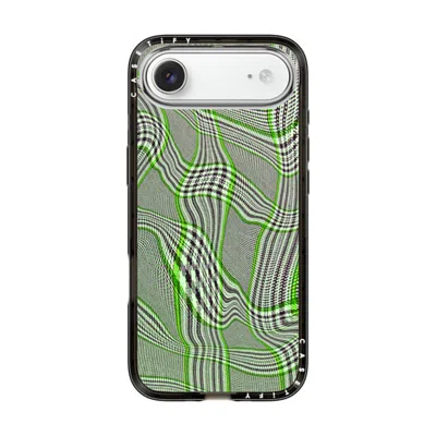 Casetify Iphone Air Case Black Compact Case Magsafe Compatible  Surrealism Distorted Plaid - Green