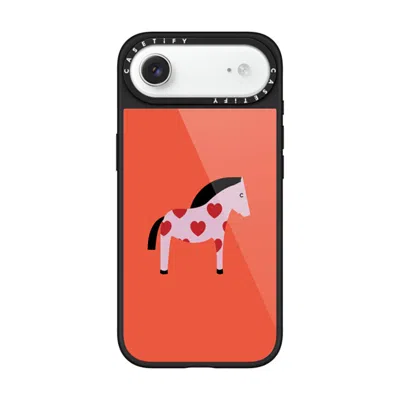 Casetify Iphone Air Case Black Glaze Case Magsafe Compatible  Pony With Red Heart - Blood Orange