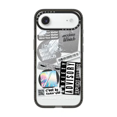 Casetify Iphone Air Case Black Impact Case  Anxiety Advisory Sticker Case