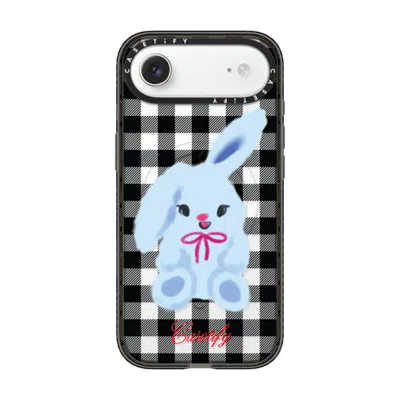 Casetify Iphone Air Case Black Impact Case Magsafe Compatible  Animal,cartoon Bunny With Plaid