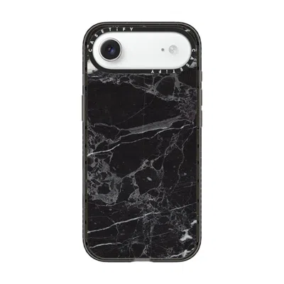 Casetify Iphone Air Case Black Impact Case Magsafe Compatible  Black Marble
