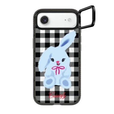 Casetify Iphone Air Case Black Impact Ring Stand Case Magsafe Compatible  Animal,cartoon Bunny With Plaid