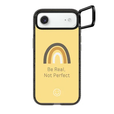 Casetify Iphone Air Case Black Impact Ring Stand Case Magsafe Compatible  Be Real, Not Perfect  In Metallic