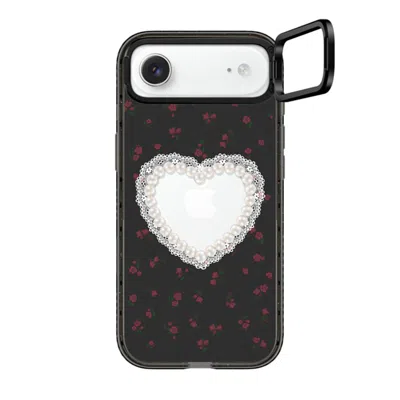 Casetify Iphone Air Case Black Impact Ring Stand Case Magsafe Compatible  Cottagecore,heart Gothic Pearly Hea