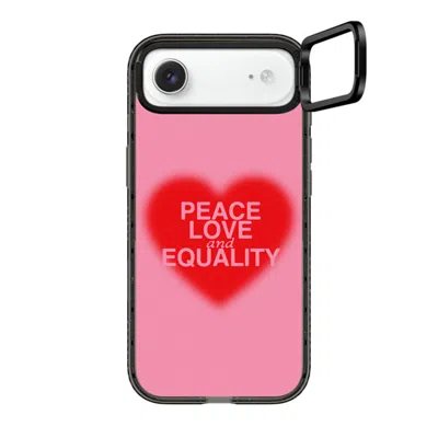 Casetify Iphone Air Case Black Impact Ring Stand Case Magsafe Compatible  Peace Love And Equality