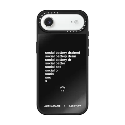 Casetify Iphone Air Case Black On Black Mirror Case Magsafe Compatible  Alisha Marie Social Battery Case Case