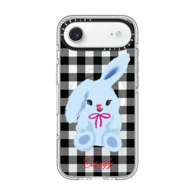 Casetify Iphone Air Case Clear Impact Clear Case Magsafe Compatible  Animal,cartoon Bunny With Plaid In Transparent