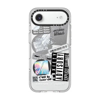Casetify Iphone Air Case Clear Impact Clear Case Magsafe Compatible  Anxiety Advisory Sticker Case  In Transparent