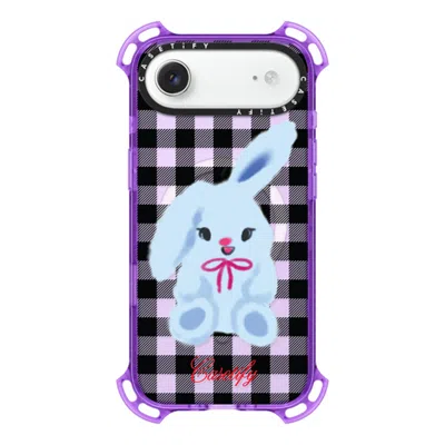 Casetify Iphone Air Case Lavender Bounce Case Magsafe Compatible  Animal,cartoon Bunny With Plaid In Purple