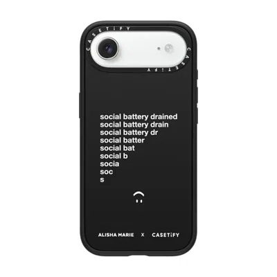 Casetify Iphone Air Case Matte Black Impact Case Magsafe Compatible  Alisha Marie Social Battery Case Casetif