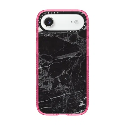 Casetify Iphone Air Case Pink Impact Case Magsafe Compatible  Black Marble