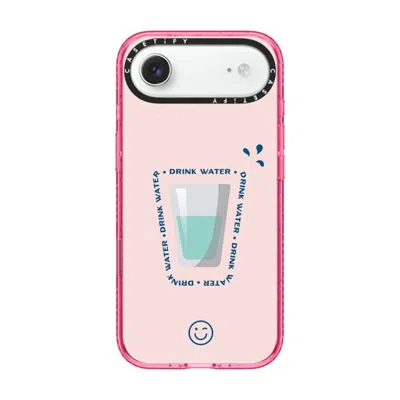 Casetify Iphone Air Case Pink Impact Case Magsafe Compatible  Hydrate Then Dominate  In Orange