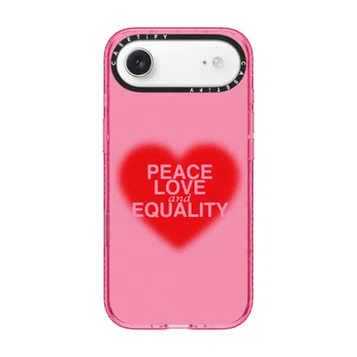Casetify Iphone Air Case Pink Impact Case Magsafe Compatible  Peace Love And Equality