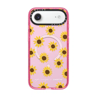 Casetify Iphone Air Case Pink Impact Case Magsafe Compatible  Secret Sunflower