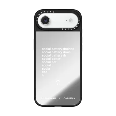 Casetify Iphone Air Case Silver On Black Mirror Case Magsafe Compatible  Alisha Marie Social Battery Case Cas